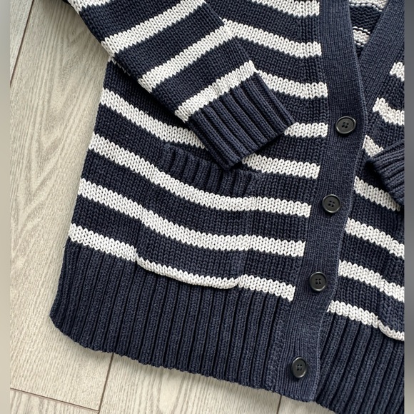J. Crew Women Navy and White Textured Knit 100% cotton - Picture 4 of 9